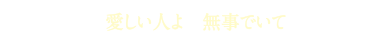 愛しい人よ 無事でいて